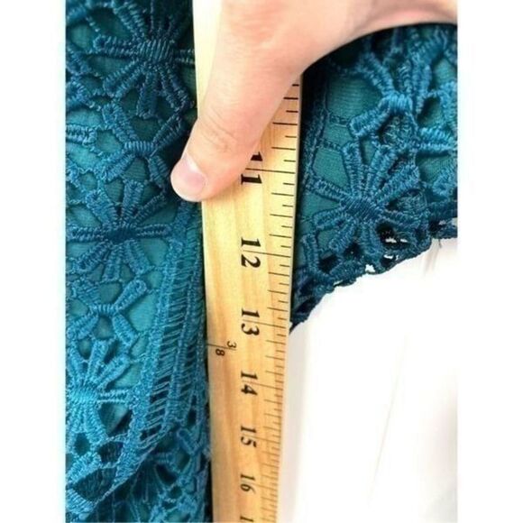 Anthropologie Greylin Stowe Teal Crochet Strapless Jumpsuit NWT! S - Picture 12 of 12